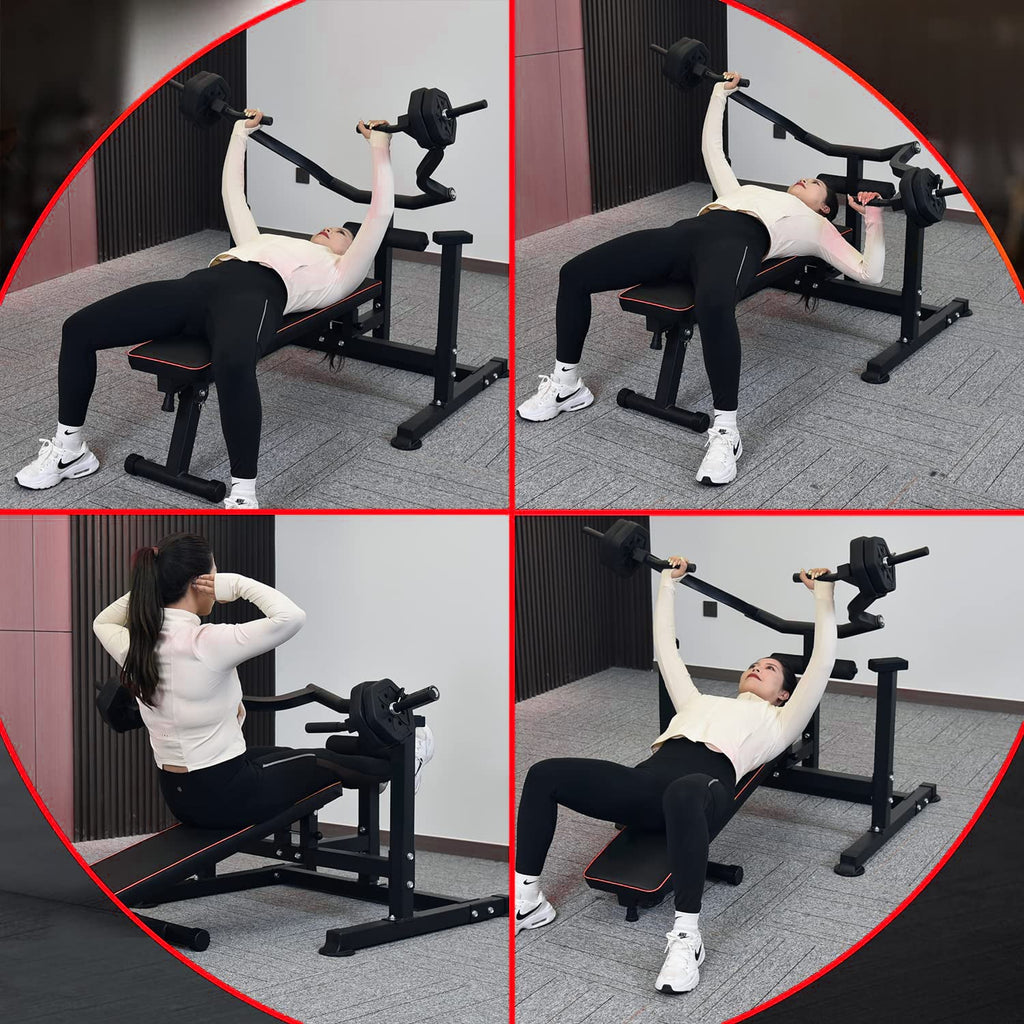 Ainfox Multifunctional Adjustable Flat Incline Bench Press with Dumbbell Rack