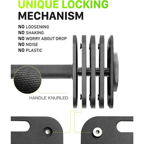 Adjustable Dumbbell Set, 10-80lb, 5lb Increments, Quick-Lock Square Weight Dumbbells for Home Gym Fitness (80lb×2)