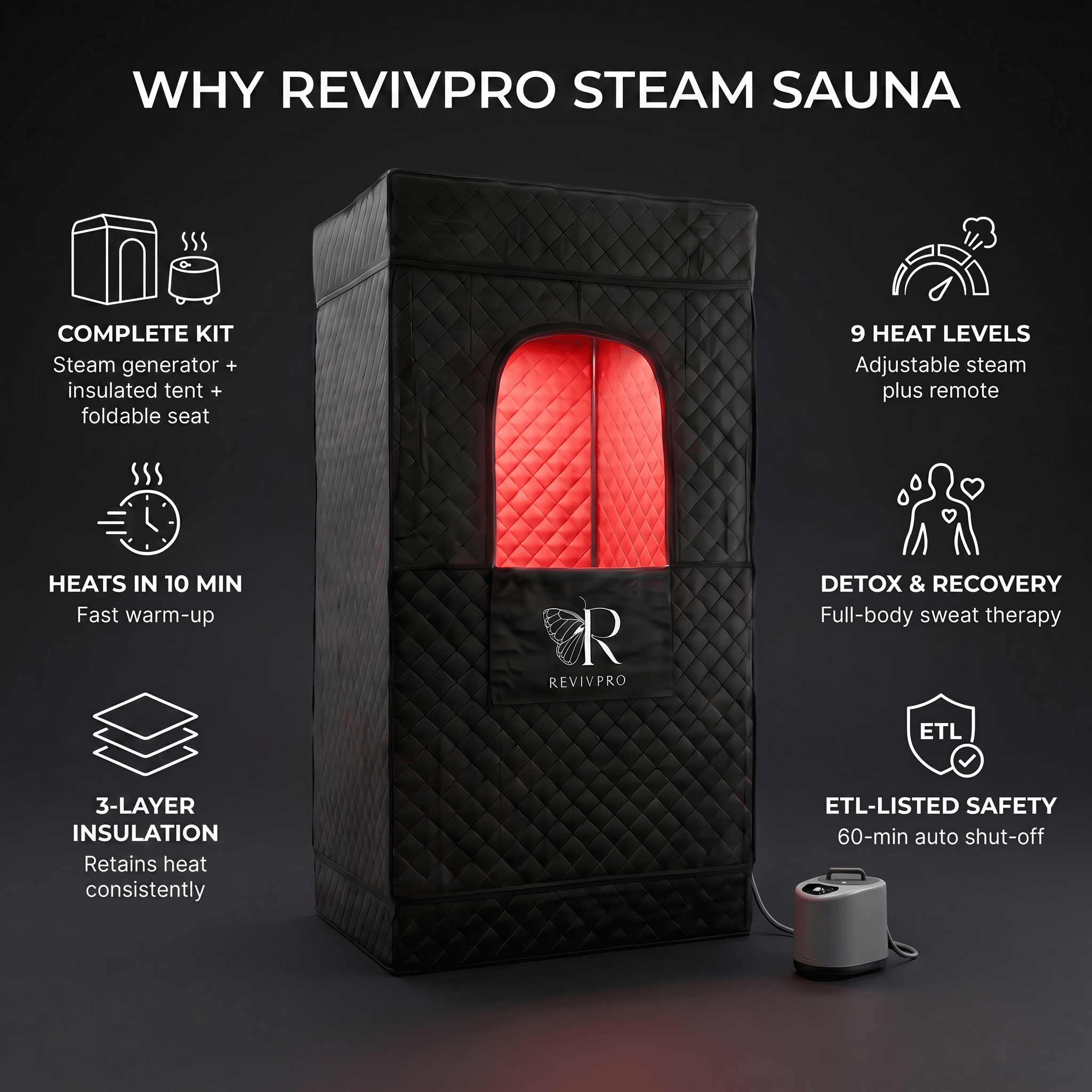 Portable Steam Sauna Box with Steamer